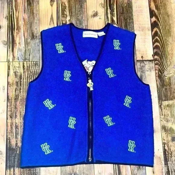 Vintage BellePointe Wool zip up Vest Kentucky size Medium - Picture 1 of 4